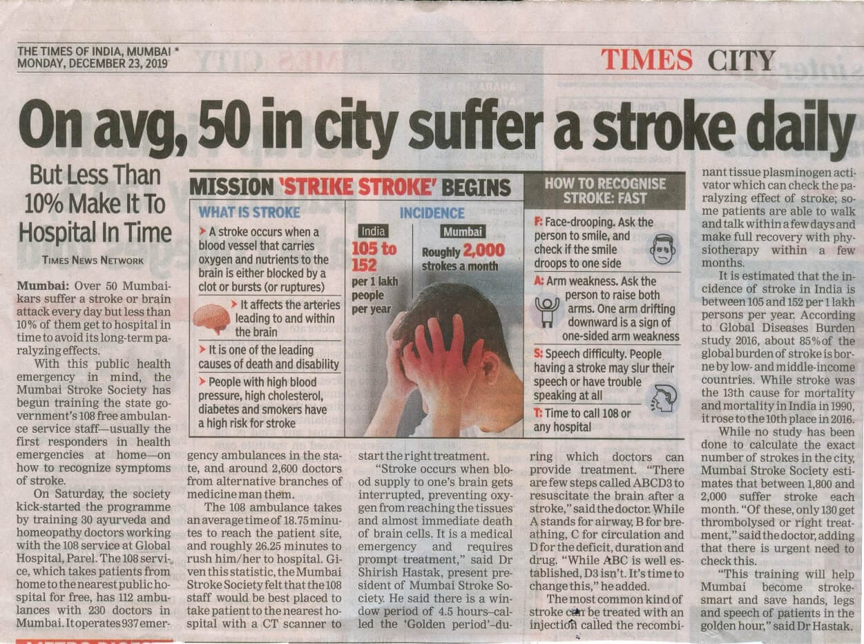 50 in city suffer a stroke daily 