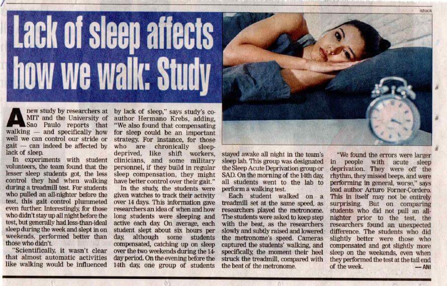 Lack of Sleep affects how we walk